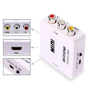 CONVERSOR RCA HEMBRA A HDMI HEMBRA.